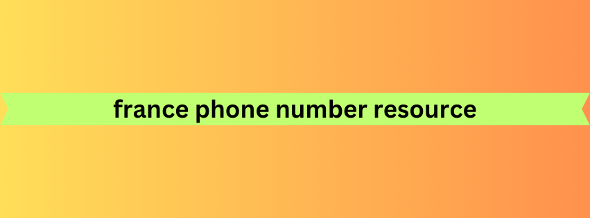 france phone number resource