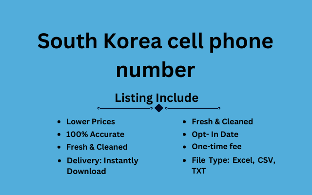 South Korea cell phone number