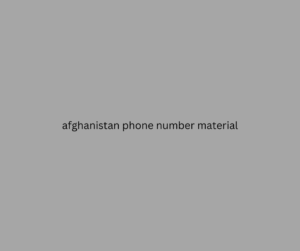 afghanistan phone number material