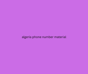 algeria phone number material