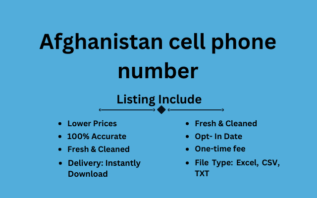 Afghanistan cell phone number