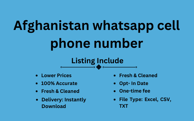 Afghanistan whatsapp cell phone number