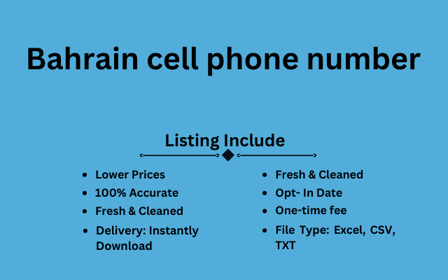 Bahrain cell phone number