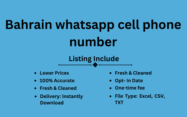 Bahrain whatsapp cell phone number