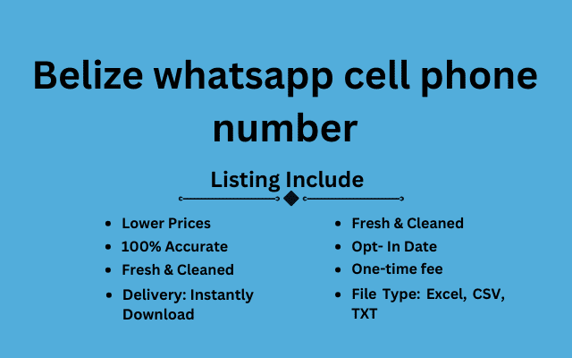 Belize whatsapp cell phone number