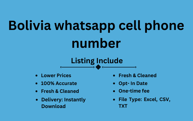 Bolivia whatsapp cell phone number