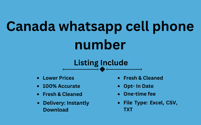 Canada whatsapp cell phone number