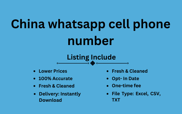 China whatsapp cell phone number