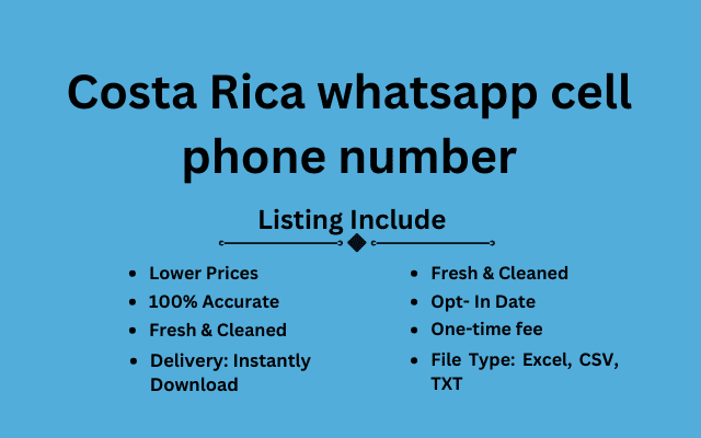 Costa Rica whatsapp cell phone number