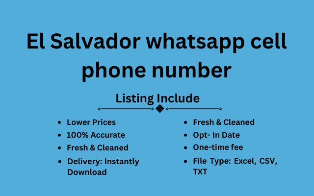 El Salvador whatsapp cell phone number