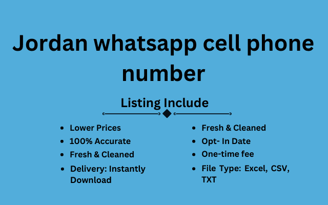 Jordan whatsapp cell phone number