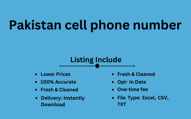 Pakistan cell phone number