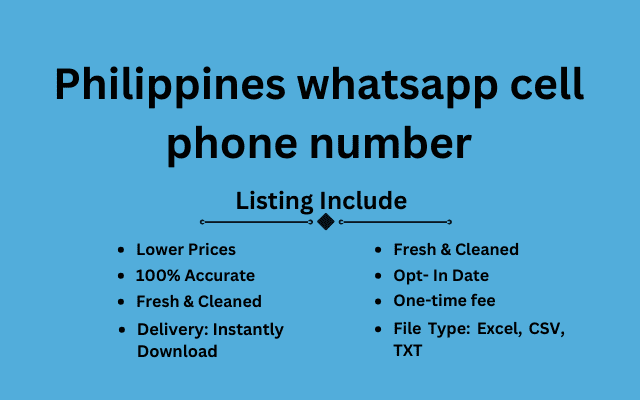 Philippines whatsapp cell phone number