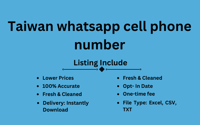 Taiwan whatsapp cell phone number