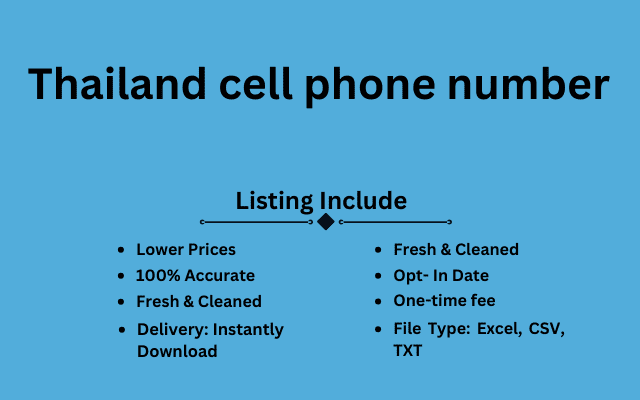 Thailand cell phone number