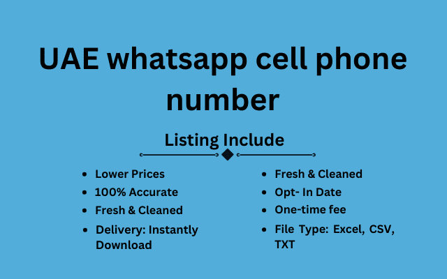 UAE whatsapp cell phone number